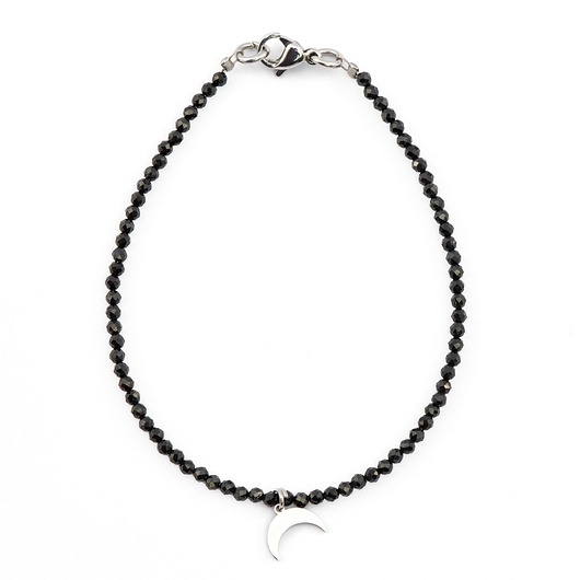 bransoletki z kamieni naturalnych Bransoletka na zapięciu Czarny Spinel (2mm)