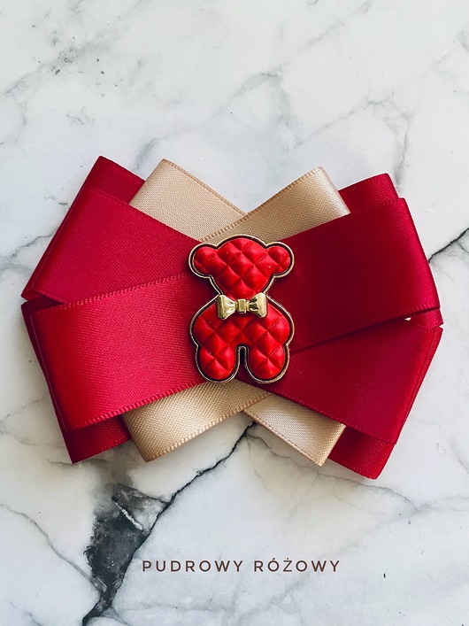 broszki Modowa Brosza z czerwonym MISIEM Nowość