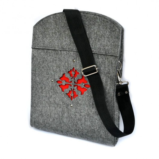 CuT-OuT BAG - vol.2 szara z czerwonym wzorem Beltrani