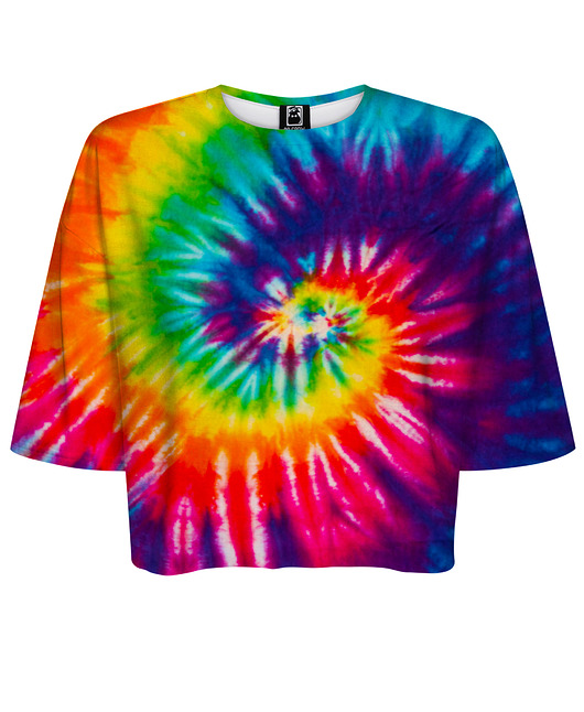 t-shirt damskie DR.CROW T-shirt Krótki CROP Tie Dye