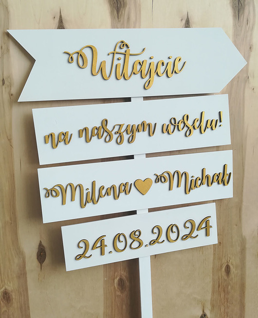 Drogowskaz witajcie na naszym weselu + gratis JJ Studio