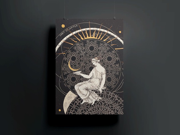 grafiki i ilustracje Plakat - kolaż - Celestial Bond - A4