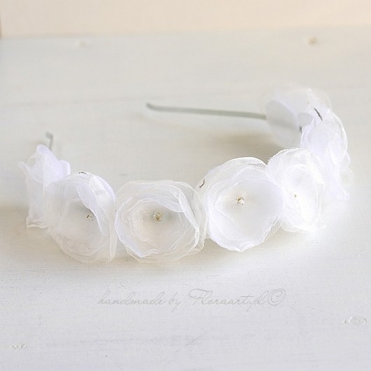 WHITE opaska na włosy FloraArt
