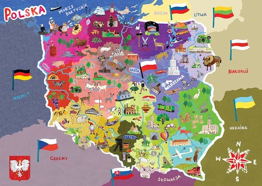Puzzle Polska dla dzieci ZUZU TOYS