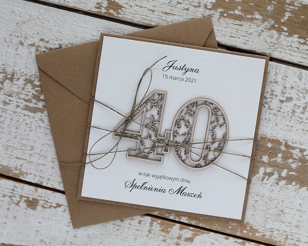 kartki scrapbooking Kartka na 40 urodziny