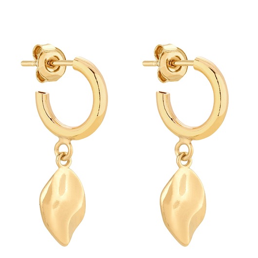 kolczyki pozłacane Złote półkola S z łezką