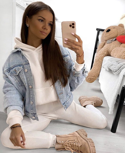 komplety damskie Dres sweterkowy white