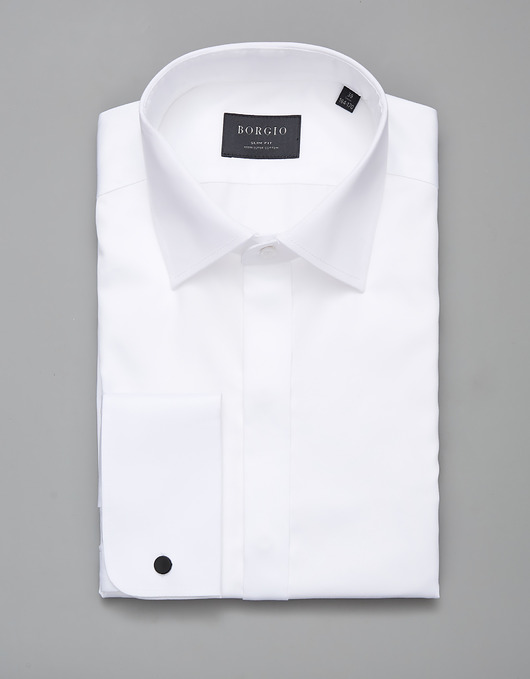 koszule męskie koszula męska bawełna mozza spinki biały slim fit 00253 164/170 39