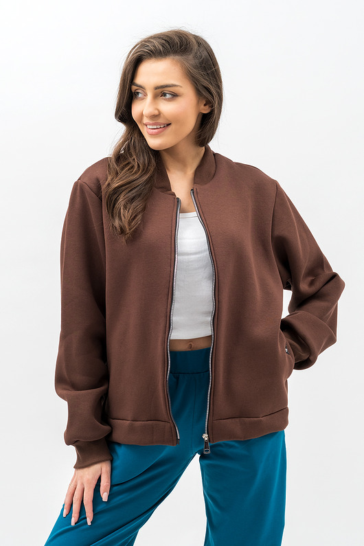kurtki damskie Kurtka dresowa ,,HANA"  czekolada