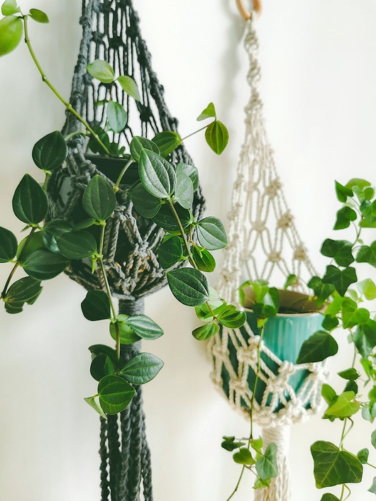 kwietniki Makramowy kwietnik na ścianę Boho