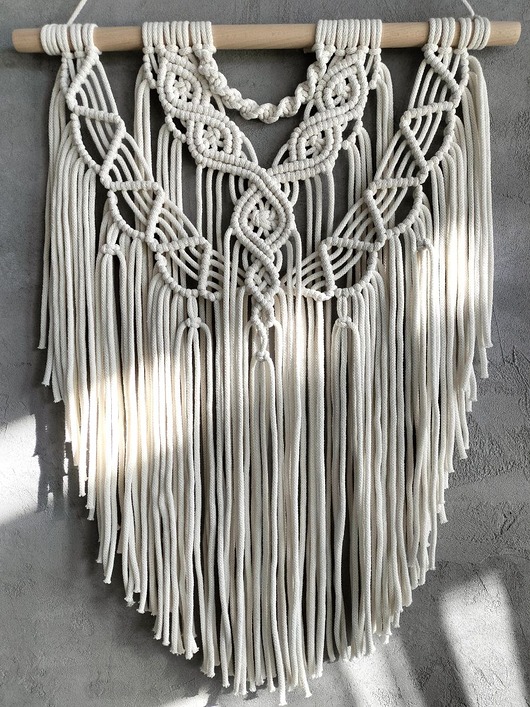 makramy Makrama Ścienna IVORY Pięknny Splot Boho Na Prezent - 50x70 cm