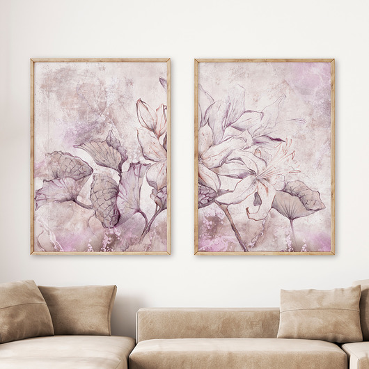 plakaty ZESTAW plakatów Lilly Blush 100x70