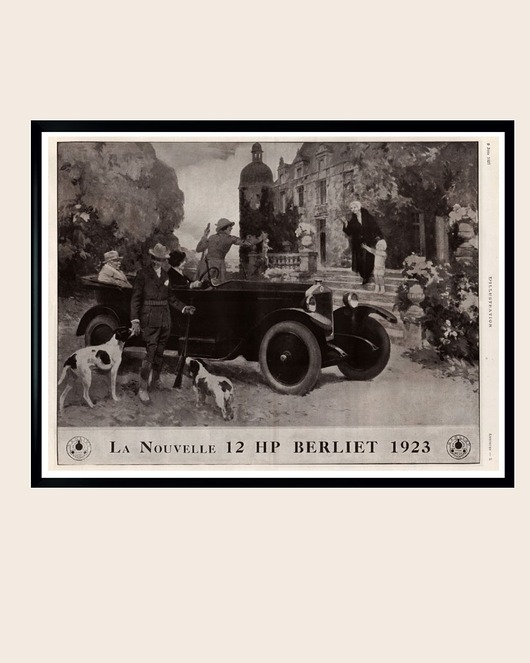 plakaty Plakat Oprawiona francuska reklama samochodów BERLIET z 1923 r