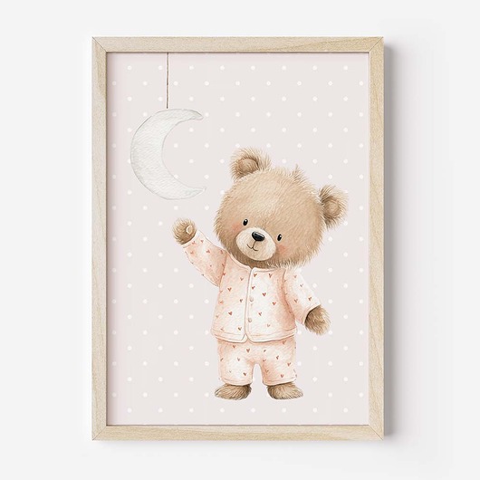 obrazy i plakaty do pokoju dziecięcego Plakat Na Ścianę Dla Dziewczynki Różowe misie nr. 14