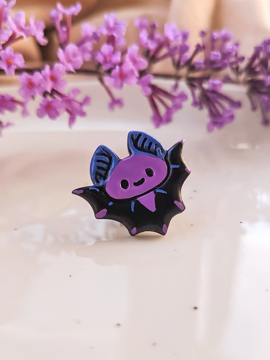 przypinki Pin przypinka z nietoperzem broszka z wizerunkiem nietoperza na halloween
