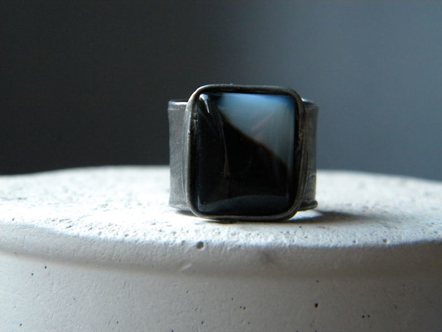 pierścionki - różne Roman Ancient Ring ;) onyks
