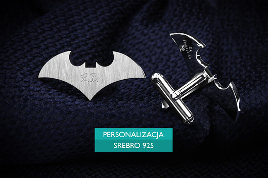 Personalizowane srebrne spinki NIETOPERZ FeinFein