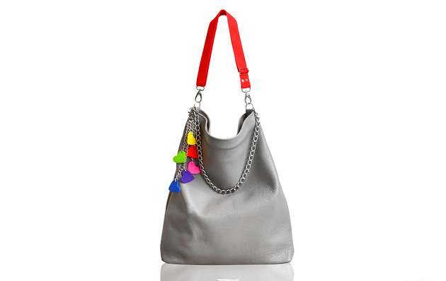 torby na ramię Skórzany worek z blaszką