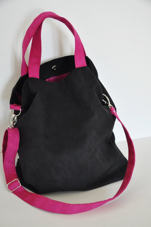 torby XXL Torba hobo XXL - czerń, fuksja