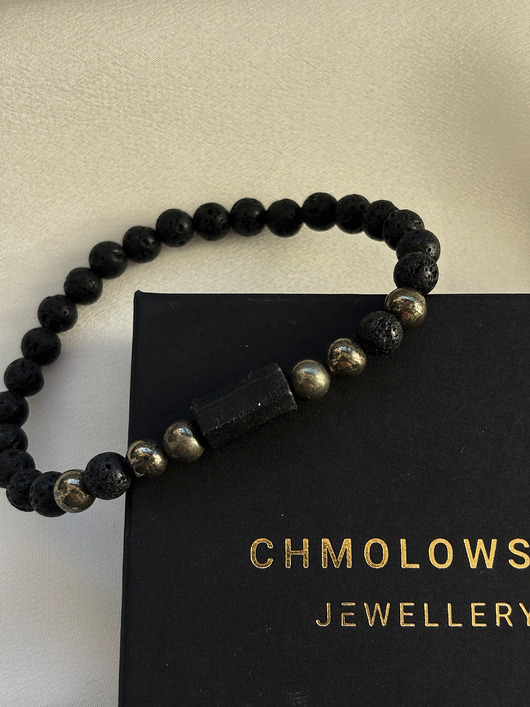 biżuteria męska Bransoletka Męska Piryt i Turmalin