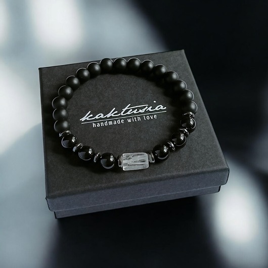 biżuteria męska OCZYSZCZENIE,OCHRONA, SIŁA : kryształ górski, turmalin, onyks