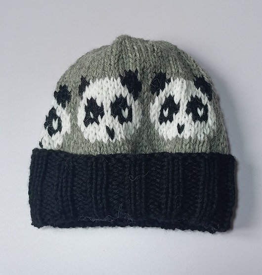 czapki damskie PROMOCJA jedna sztuka! czapka unisex ze 100% miękkiej wełny, pandy