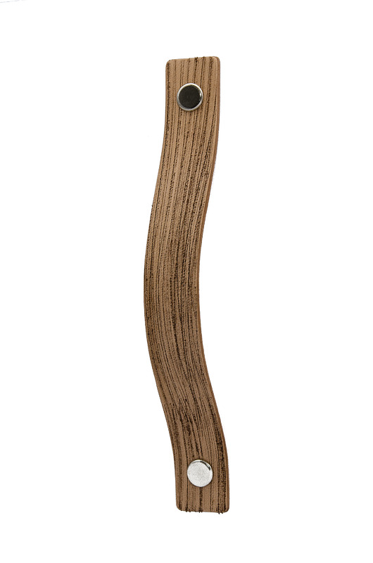 gałki do mebli Skórzany uchwyt meblowy COLORISO BROWN WOOD