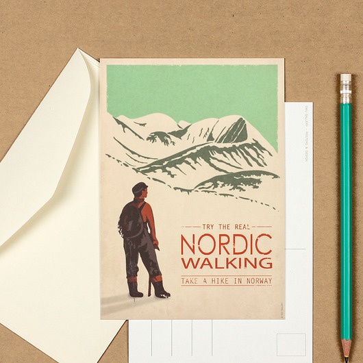 Pocztówka, Nordic Walking, Skandynawia, Norwegia Galeria EMU