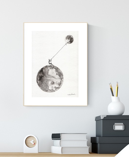 grafika 21X30 cm wykonana ręcznie MiniMalArt