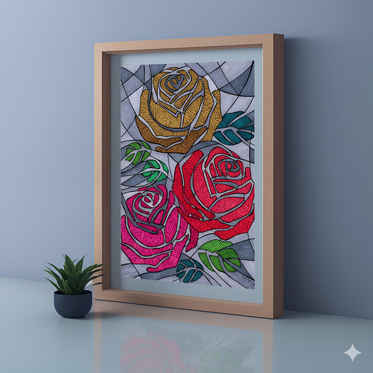 grafiki i ilustracje 32. RÓŻE- rysunek, plakat.