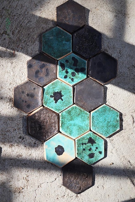 kafle i panele Płytki Ceramiczne Kafle Romb Turkus Grafit
