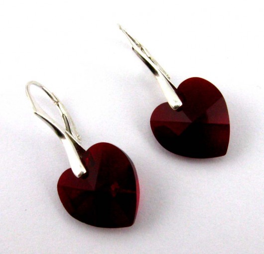 kryształ Swarovski Heart Siam w srebrze PRYZMAT