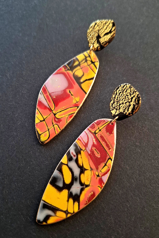 kolczyki z masy plastycznej Kolczyki płomień materii no2