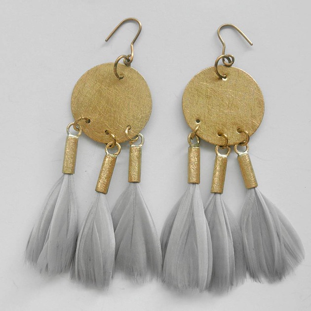 kolczyki z piórami PIÓRKO kolczyki