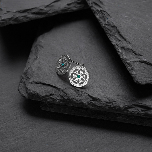 kolczyki srebrne Góralska rozeta - kolczyki na sztyftach