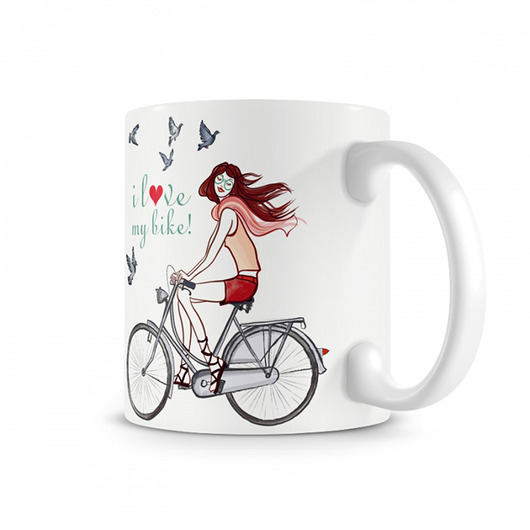 kubek. i love my bike Love Life and Forest