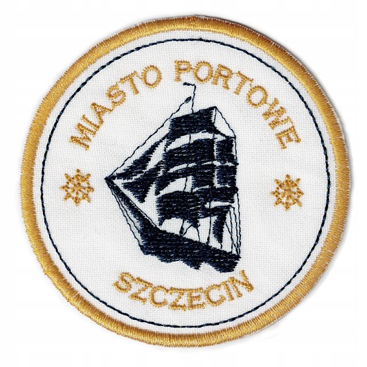 naszywki na ubrania Naszywka naprasowanka SZCZECIN MIASTO PORTOWE termoprzylepne haft 7,5cm