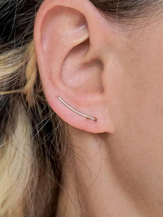 nausznice Kolczyk- nausznica  LINIA krótka srebro na małe ucho