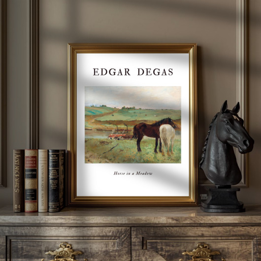 plakaty PLAKAT Edgar Degas,  sztuka ścienna, konie na łące obraz