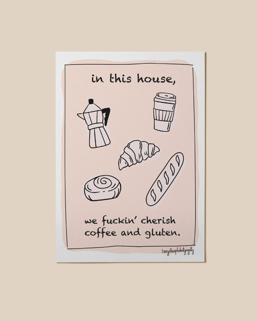 plakaty Plakat - love coffee and gluten