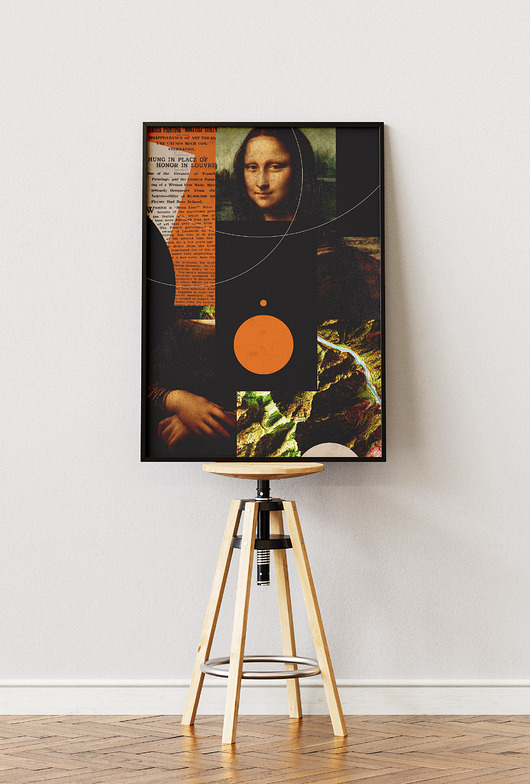 plakaty Plakat  Mona Lisa - Leonardo da Vinci - Kolaż Fine Art
