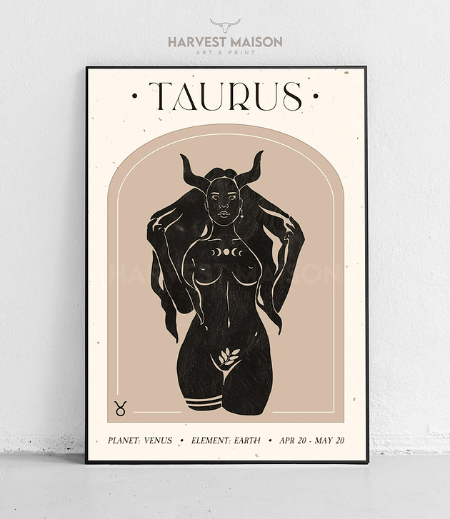 plakaty Plakat Pomysł na prezent Zodiakalna Kobieta Znak Zodiaku Byk