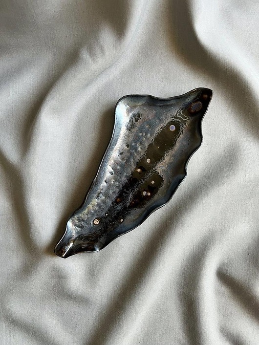 Podstawki pod kadzidełka Ceramiczna muszla Czarna Perła 3