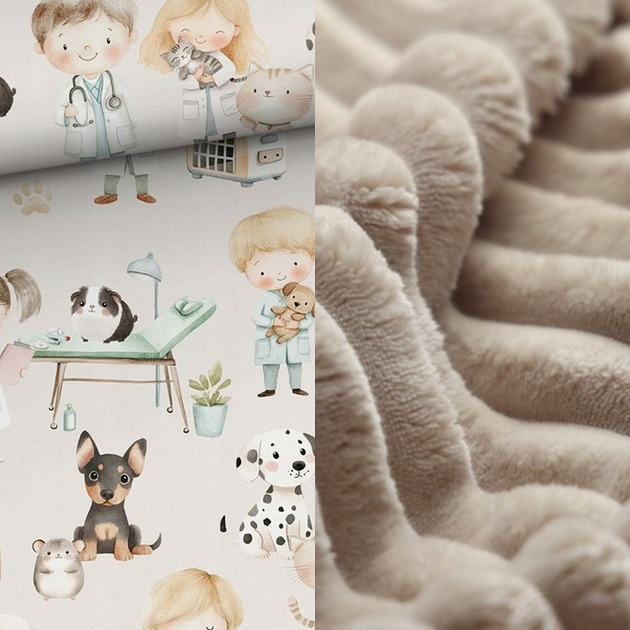 kocyki, kołderki, pościel dla dzieci WYJĄTKOWY koc _ narzuta _ zwierzątka u weterynarza _ 155x200 cm