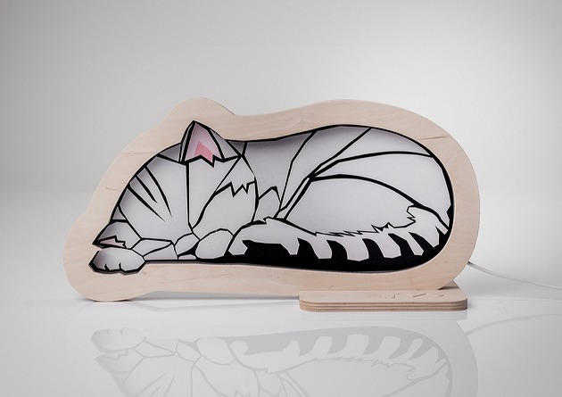 lampy do pokoju dziecka Lampka ścienna Unky - KOTEK szary