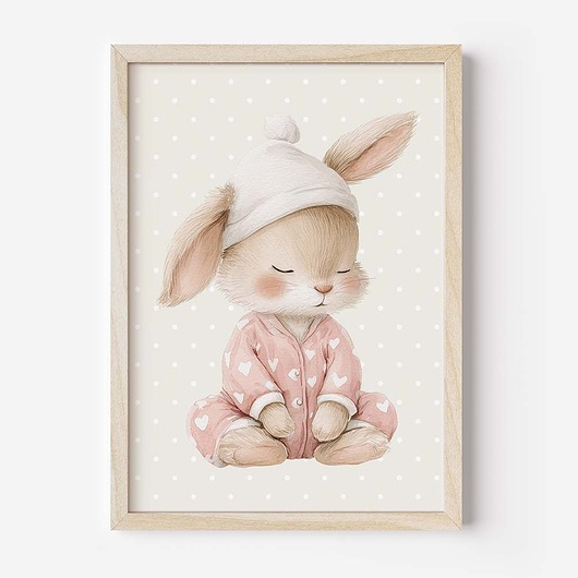 obrazy i plakaty do pokoju dziecięcego Plakat Na Ścianę Dla Dziewczynki Różowe króliczki nr. 14