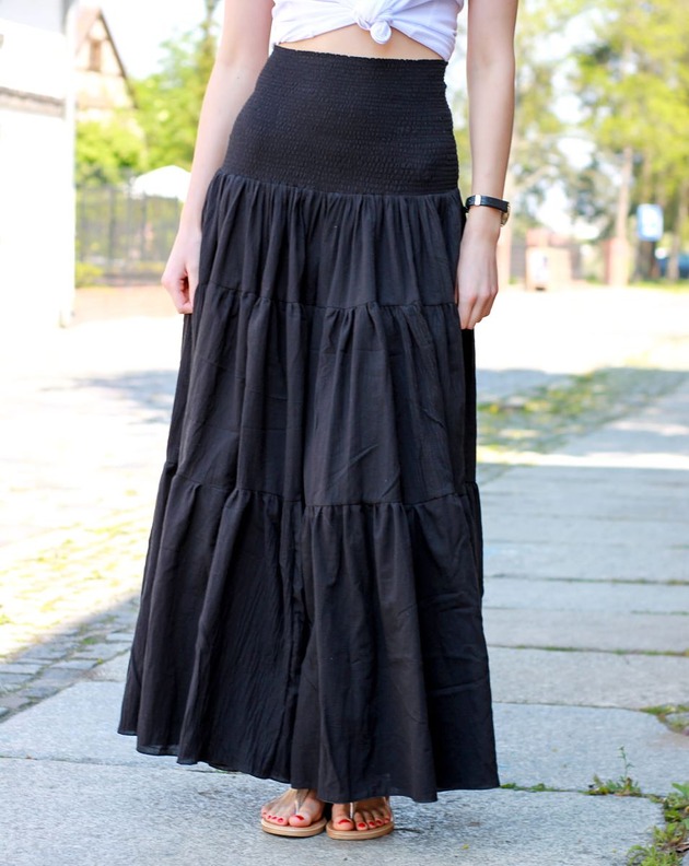 spódnice maxi Spódnica maxi czarna Sara