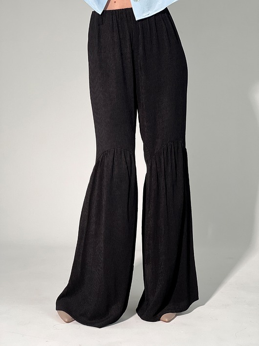 spodnie materiałowe damskie Spodnie dzwony Miłka (a'la sztruks)