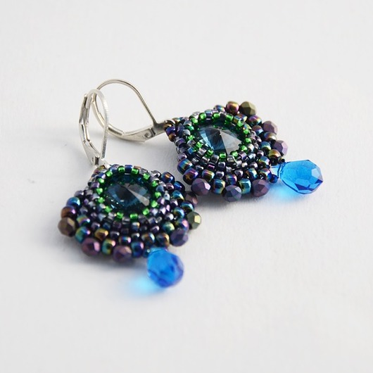 Kolczyki Swarovski Pawie oczko Izziland