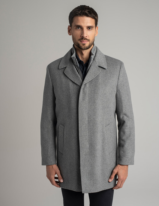 płaszcze i kurtki męskie Wełniany płaszcz serre szary
